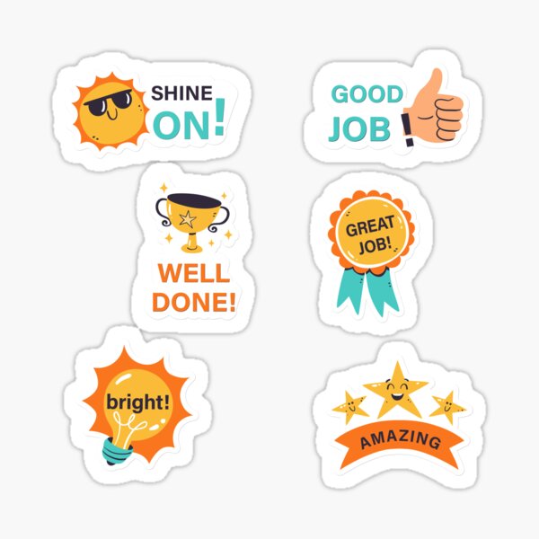 GOOD JOB WELL DONE TEACHER STICKERS ENVELOPE SEALS SCRAPBOOK STICKERS-2  SIZES