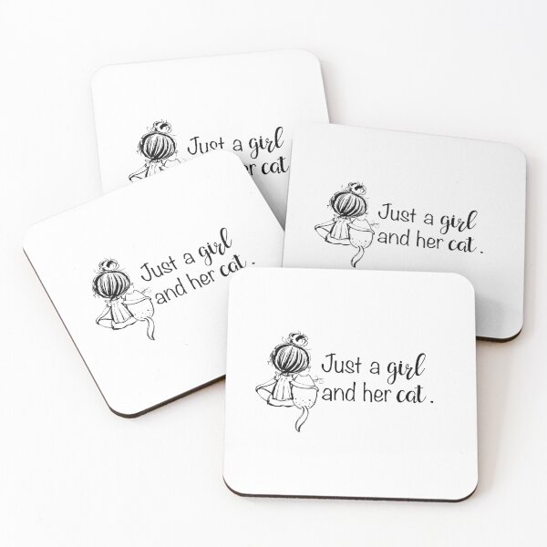 Item preview, Just a Girl and Her Cat designed and sold by PeppermintCreek.