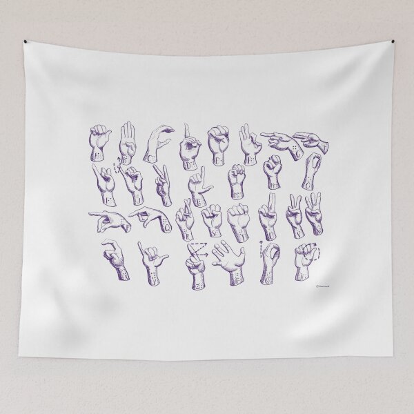 Item preview, Signlaguage alphabet with brail Norwegian designed and sold by ADrawerInPurple.