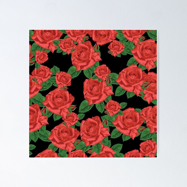 Item preview, Red Roses on black designed and sold by JoyColorLove.