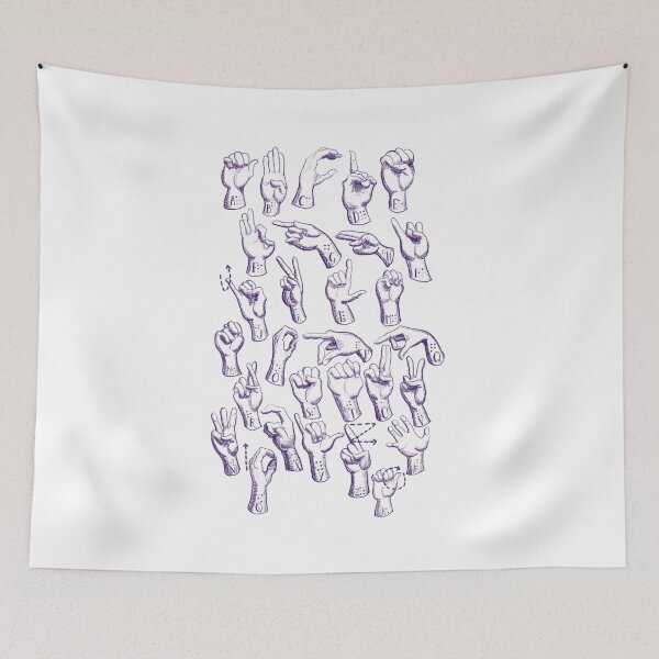 Item preview, Sign laguage alphabet with brail norwegian designed and sold by ADrawerInPurple.