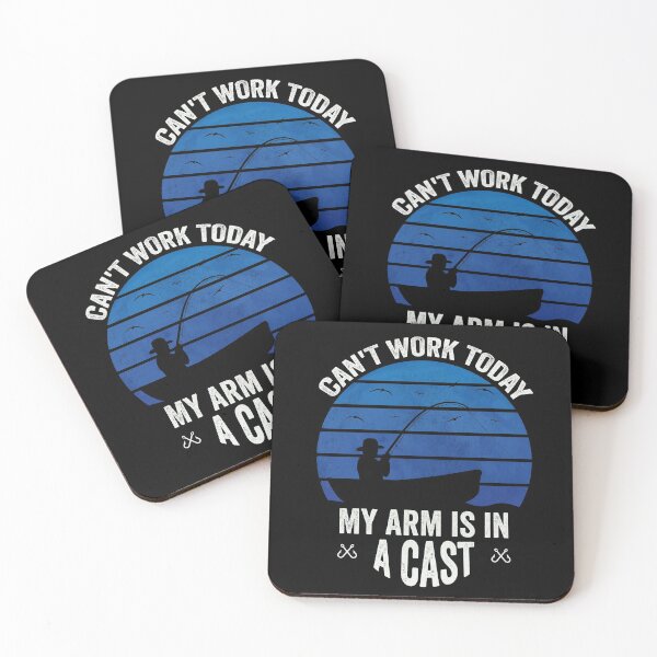 Item preview, Can't Work Today My Arm Is In A Cast, Funny Fisherman Dad Joke designed and sold by ramenrose.