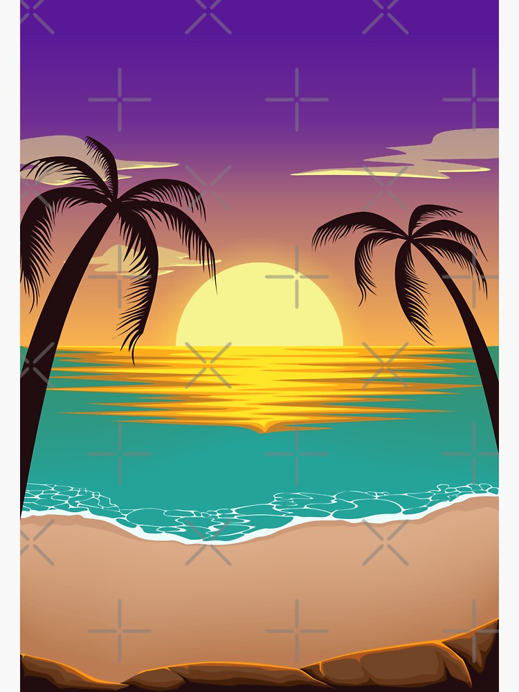 Purple Sunset On The Beach Sticker For Sale By Spidericks Redbubble 1849