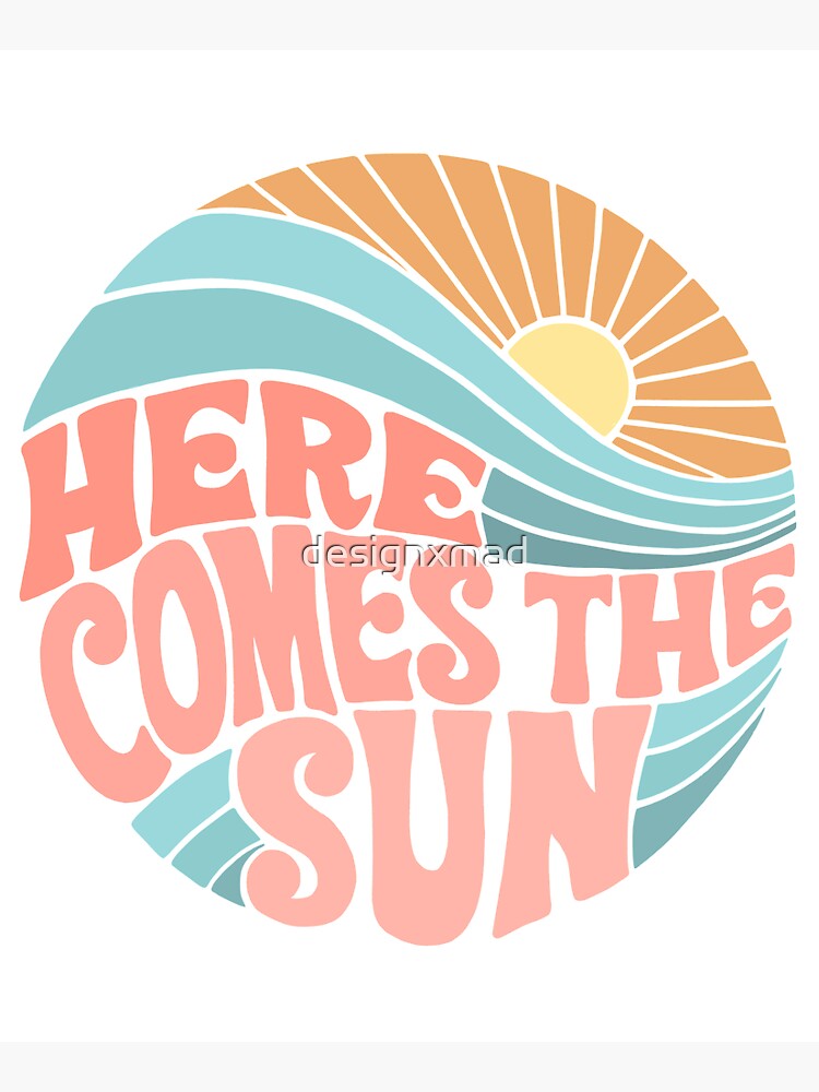 Pink Groovy Here Comes the Sun by designxmad