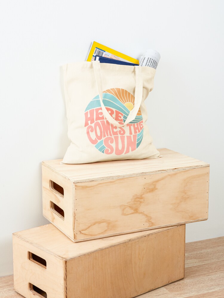 Alternate view of Pink Groovy Here Comes the Sun Tote Bag