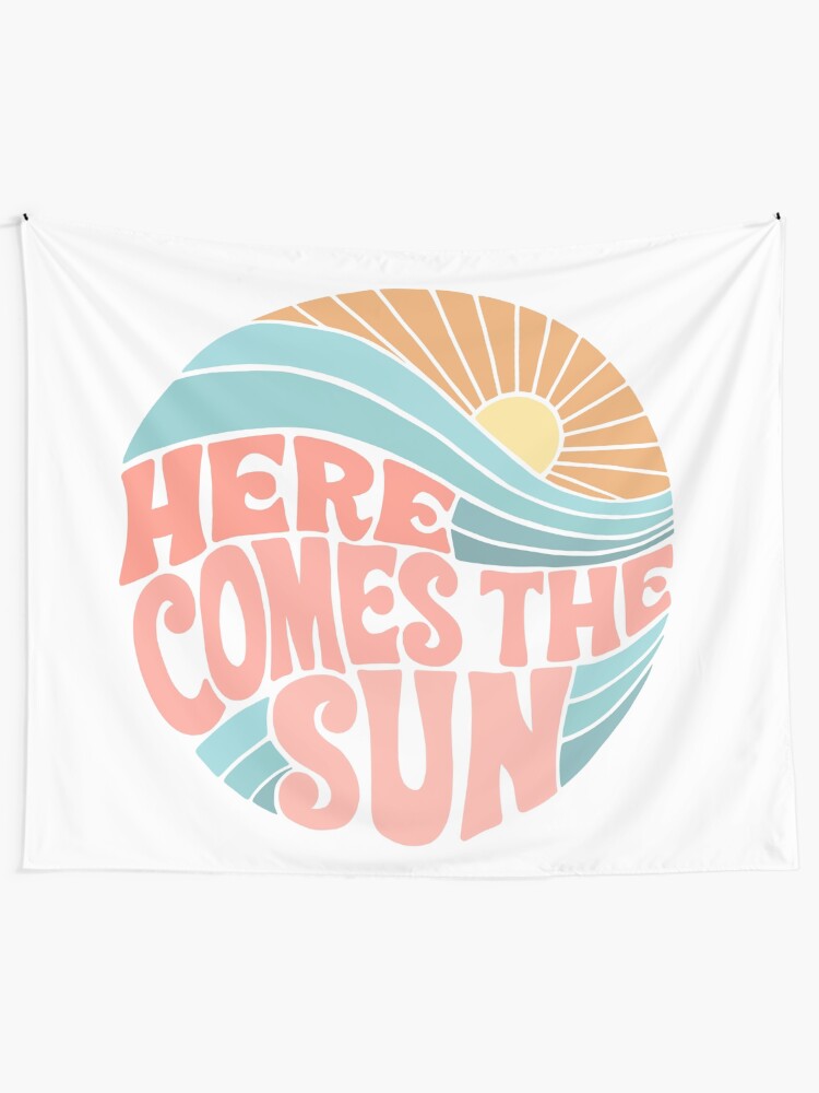 Alternate view of Pink Groovy Here Comes the Sun Tapestry
