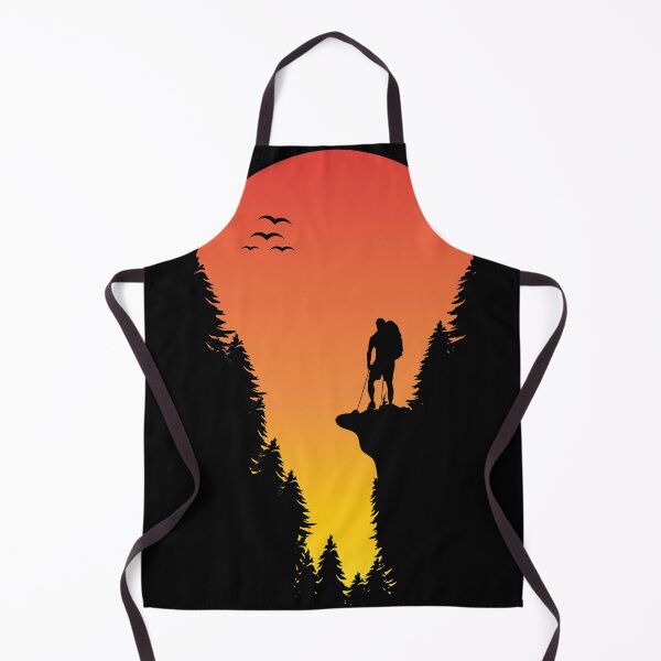 Item preview, Hiker and Trees Silhouette Illustration - Beautiful Sunset Scenery designed and sold by trendistic.