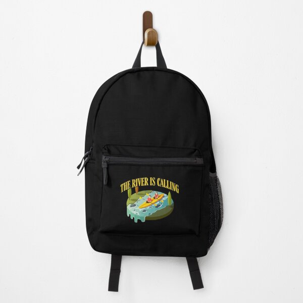 Item preview, The River Is Calling Kayaker Trees Mountains Nature Fans designed and sold by Dressed For  Duty.