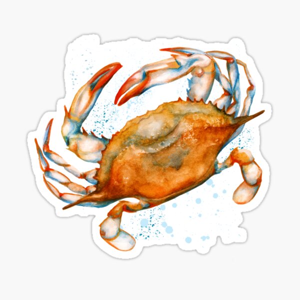 Watercolor soft shell crab Sticker