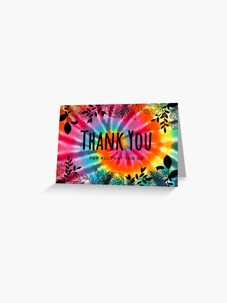 Tie Dye Thank You Greeting Card for Sale by littleladydingo