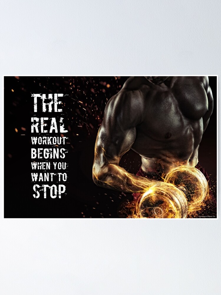 Gym Artwork Training Workout Motivation Quote Weight Lifting Fitness Wall  Art Print Great Gift Gym Home Wall Decor Picture | Poster