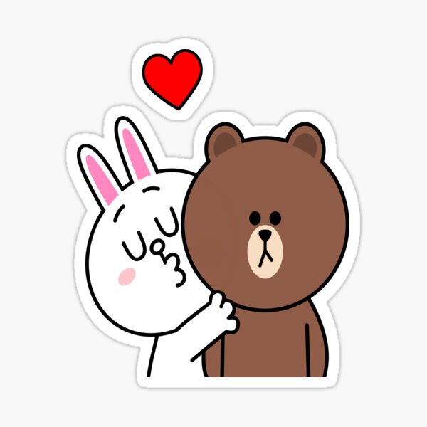 Braunbär und Cony A Kiss 4 U Sticker