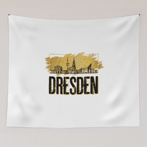 Item preview, Dresden Deutschland Germany skyline city gold designed and sold by BullDesignsShop.