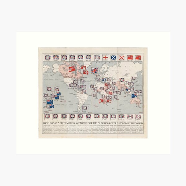 Vista previa del artículo con la obra «Mapa antiguo del Imperio Británico (1910)», diseñado y vendido por BravuraMedia.