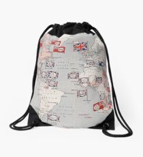 Mochila de cuerdas Mapa mundial británico del imperio de la vendimia (1910)