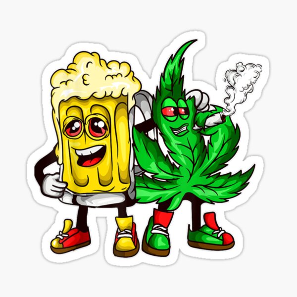 quot Beer And Weed Buds Weed Cannabis Marijuana quot Sticker for Sale by