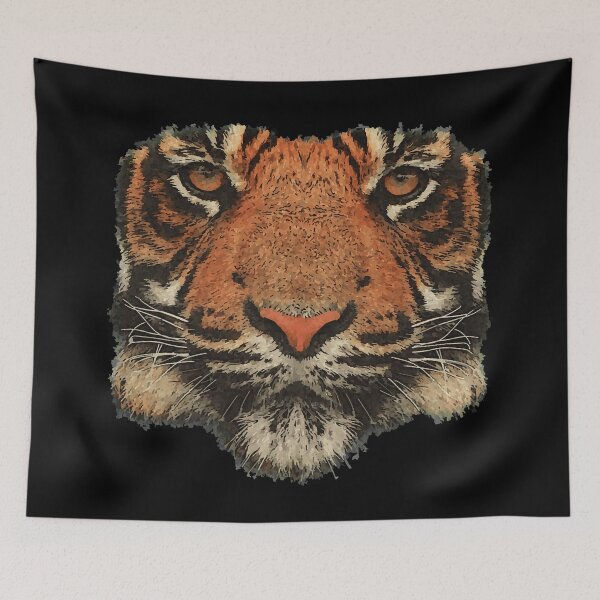 Item preview, Tiger face, cool animal prints, beautiful big cat outfits, tiger head designed and sold by Kirei-Lily.