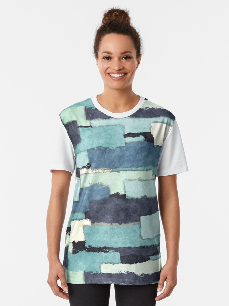 Alternate view of Layers of Colors Pattern Graphic T-Shirt
