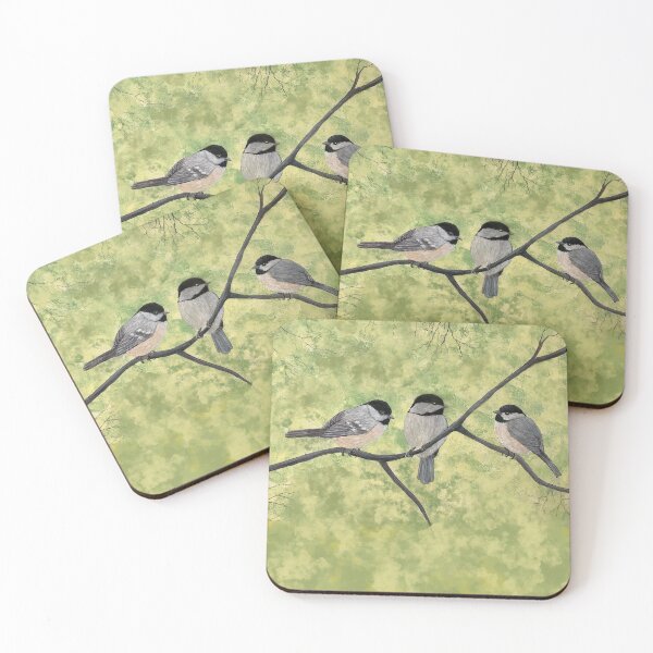 Item preview, Three cute chickadees sitting in a tree designed and sold by Diane Hunter Art.