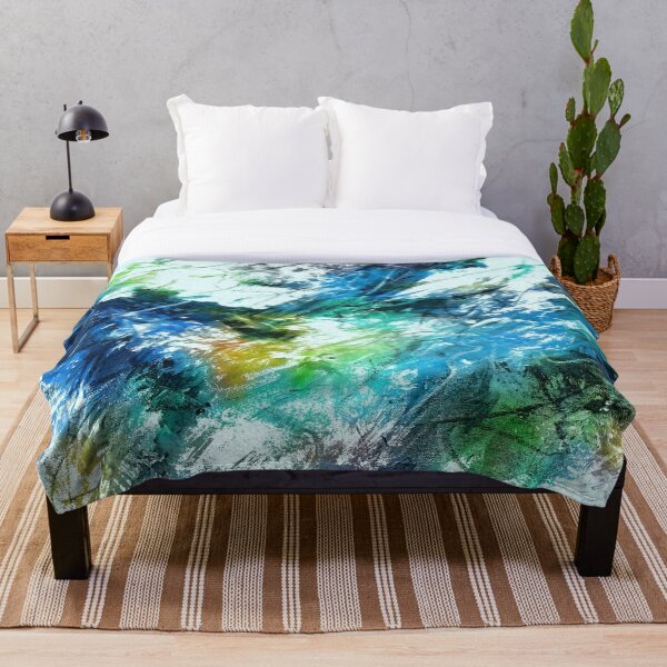 Artikelvorschau, Blau, Grün, Kastanienbraun und Weiß, abstraktes Design entworfen und verkauft von JANDR-Designs.