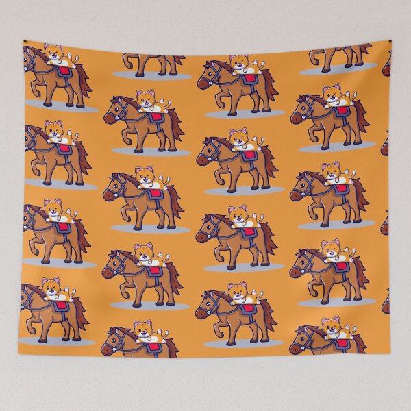Item preview, horse riding cat- cat on a horse - cow boy cat-  designed and sold by Rajpramanik.
