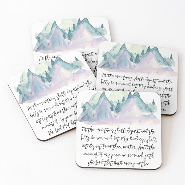 Item preview, Isaiah 54:10, For The Mountains Shall Depart, Bible Verse, Christian Wall Art, Mountain Wall Art designed and sold by Dzhenka-Balimez.