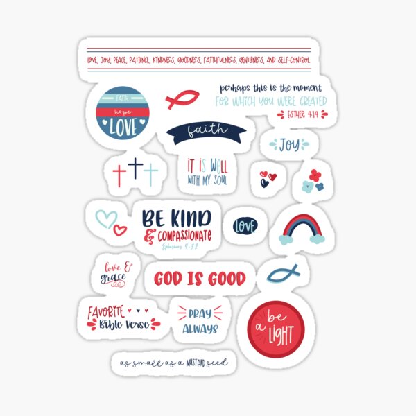Cute Christian Bible Journaling Sticker Sheet
