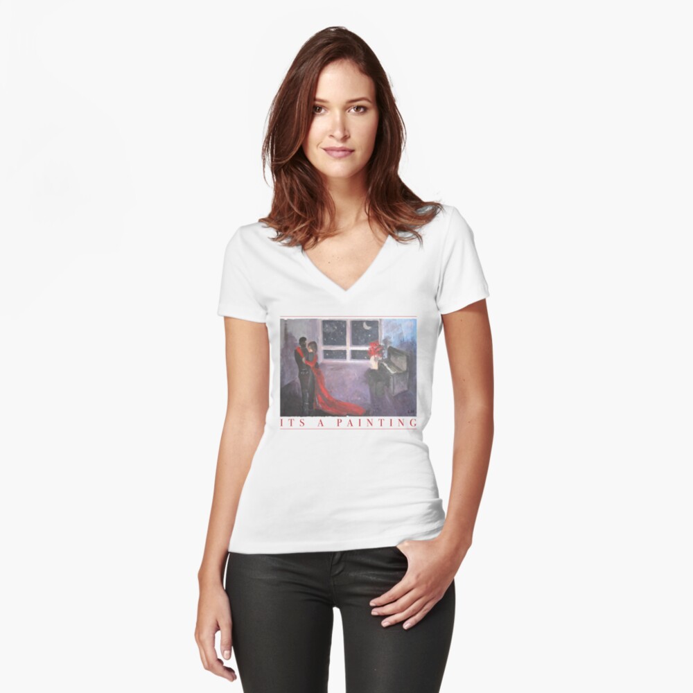 Item preview, Fitted V-Neck T-Shirt designed and sold by tripingLH.