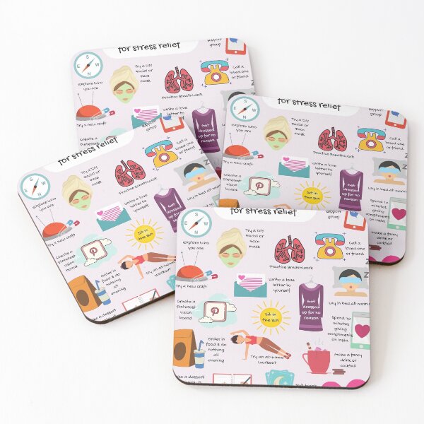 Item preview, Self Care Ideas For Stress Relief Poster designed and sold by veronica-grea.