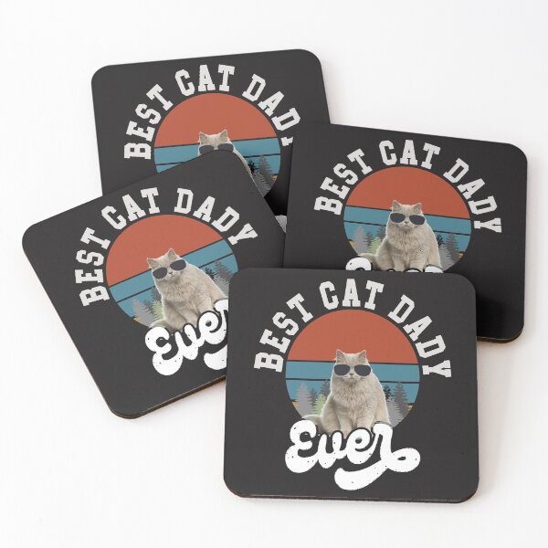 Item preview, Best Cat Dad Ever Fathers Day Retro Vintage Langarmshirt- designed and sold by NormaEng.