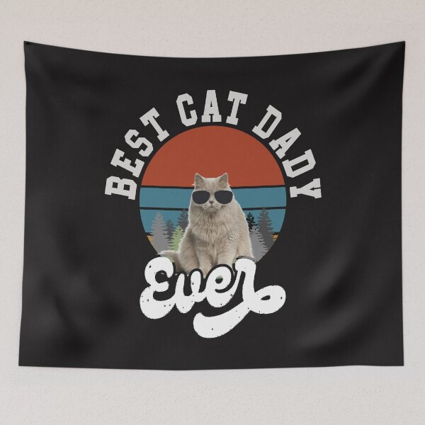 Item preview, Best Cat Dad Ever Fathers Day Retro Vintage Langarmshirt- designed and sold by NormaEng.