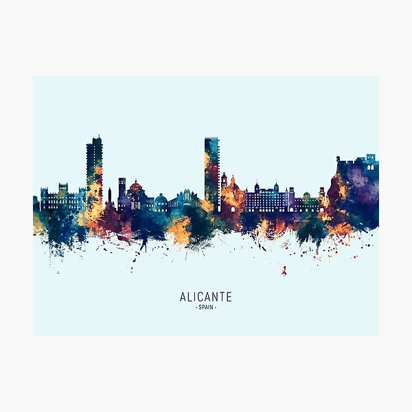Item preview, Alicante Spain Skyline designed and sold by ArtPrints.