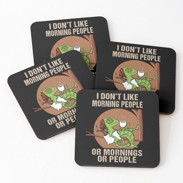 Item preview, I Hate Morning People And Mornings And People Kaffee Chameleon Retro Vintage designed and sold by brunsch-print.