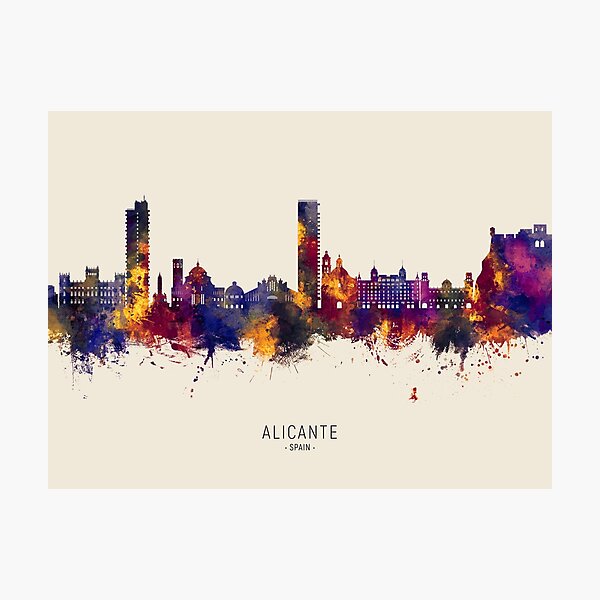 Item preview, Alicante Spain Skyline designed and sold by ArtPrints.