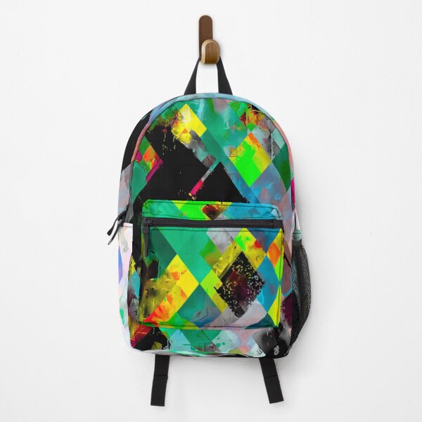 Item preview, green geometric pixel square pattern abstract art background designed and sold by Mrvell.