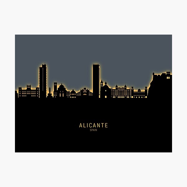 Item preview, Alicante Spain Skyline designed and sold by ArtPrints.