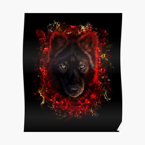 Poster Schwarzer Wolf Redbubble