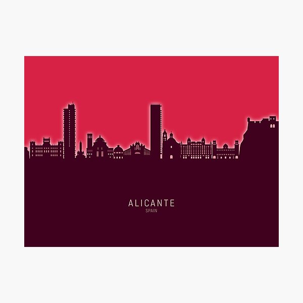 Item preview, Alicante Spain Skyline designed and sold by ArtPrints.