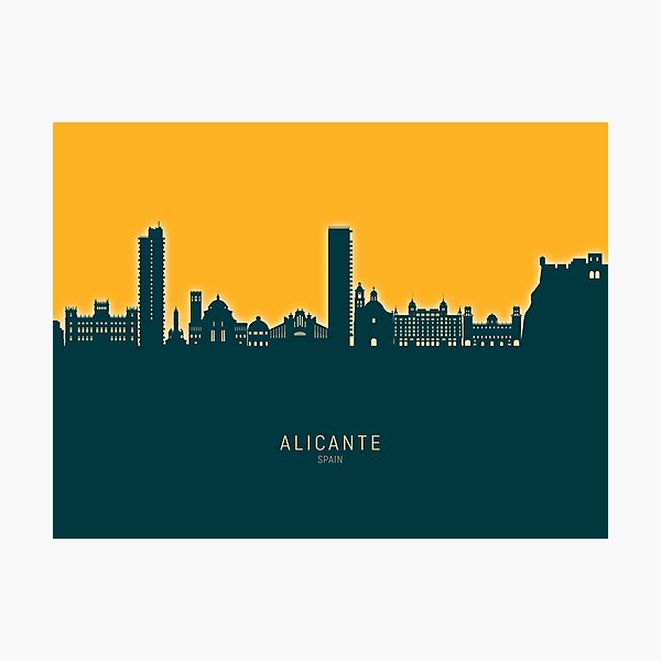 Item preview, Alicante Spain Skyline designed and sold by ArtPrints.
