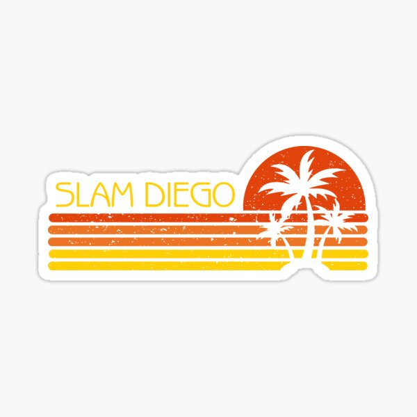 Crone Zone Sunset Palm Tree Diego Baseball Home Run Sticker for