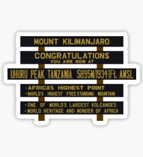 Mount Kilimanjaro, Uhuru Peak Sign, Tanzania Sticker
