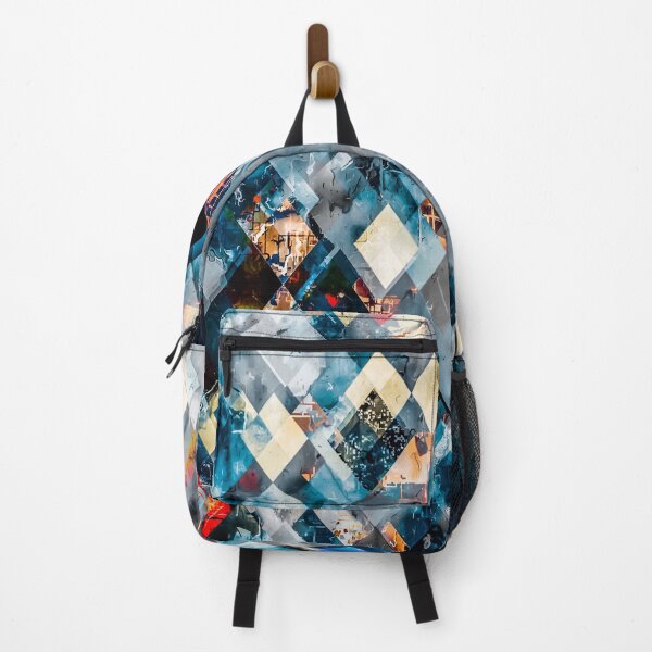 Item preview, blue geometric pixel square pattern abstract art background designed and sold by Mrvell.