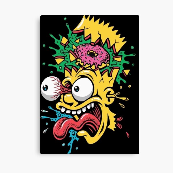 Donut Homer Simpson Canvas Prints Redbubble