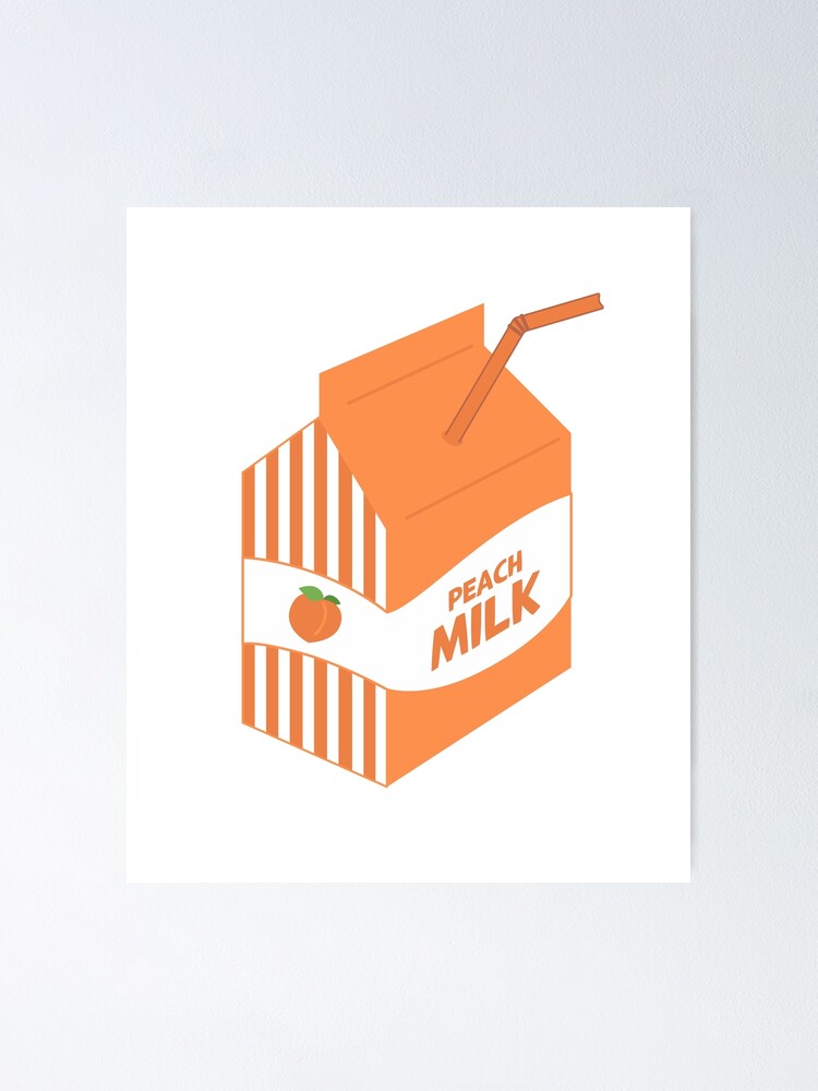 Kawaii Peach Milk Poster For Sale By Vdpdesigns Redbubble