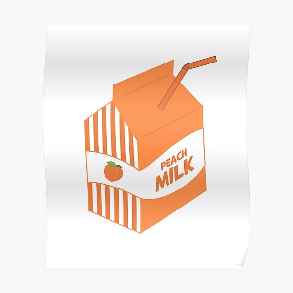 Kawaii Peach Milk Poster For Sale By Vdpdesigns Redbubble