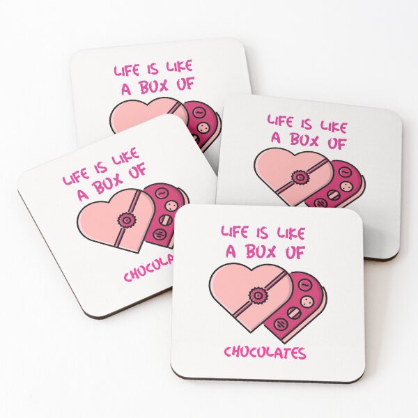 Item preview, Life is Like a Box of Chocolates. Cute stylish feminine design with two heart shaped cakes. designed and sold by Evartdesign.