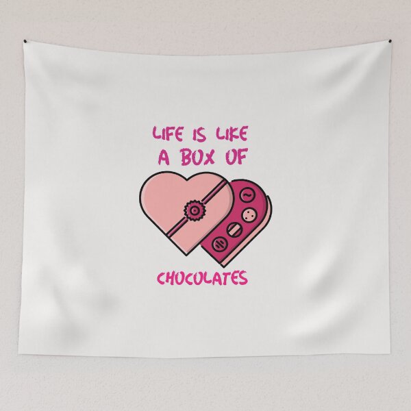 Item preview, Life is Like a Box of Chocolates. Cute stylish feminine design with two heart shaped cakes. designed and sold by Evartdesign.