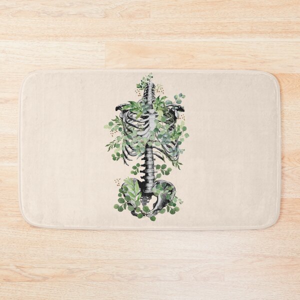 Item preview, Botanical anatomy, rib cage, pelvis, eucalyptus leaves floral skeleton designed and sold by Collagedream.