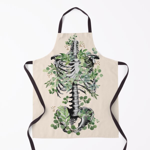Item preview, Botanical anatomy, rib cage, pelvis, eucalyptus leaves floral skeleton designed and sold by Collagedream.