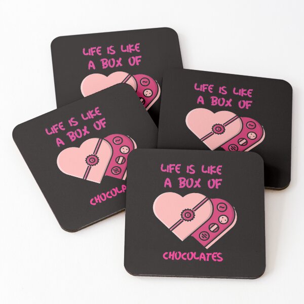Item preview, Life is Like a Box of Chocolates. Cute stylish feminine design with two heart shaped cakes. designed and sold by Evartdesign.